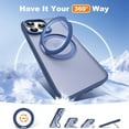 thumbnail image 3 of Dteck Case for iPhone 15 Pro Max,Magnetic Rubber Case Matte PC Mag-Safe with 360°Rotating Invisible Ring Stand Military Grade Shockproof Back Cover,Blue, 3 of 7