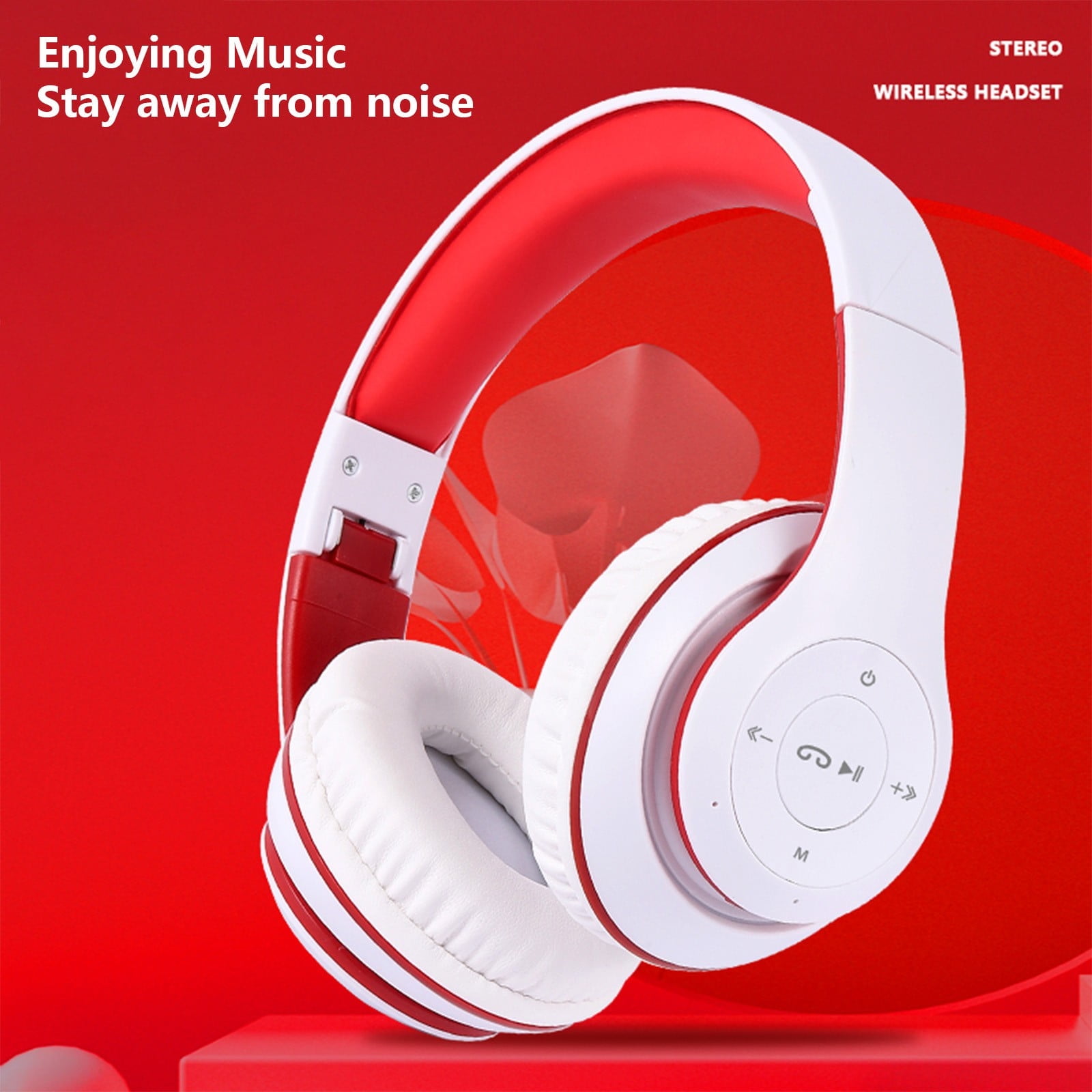 LACKUST Bluetooth 5.1 Subwoofer Headphones,Clearance Noise Cancelling Bluetooth Headphones for Kids,Enhanced Wireless Audio for Mobile,Computer,and Sports,White
