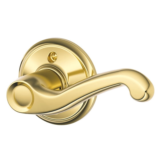 Schlage Residential F170 FLA 605 RH Grade 2 Single Dummy Flair Lever Bright Brass Finish