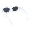 thumbnail image 4 of Retro Classy Thick Plastic Cat Eye Glam Fashion Sunglasses White - Black, 4 of 4