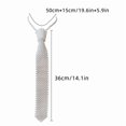 thumbnail image 2 of Linvycle Hand Woven Acrylic Pearl Tie Necklace, White Beaded Necktie Accessory, Adjustable Chain Fashion Shirt Jewelry for Party Wedding Daily Outfit Decor, 2 of 6