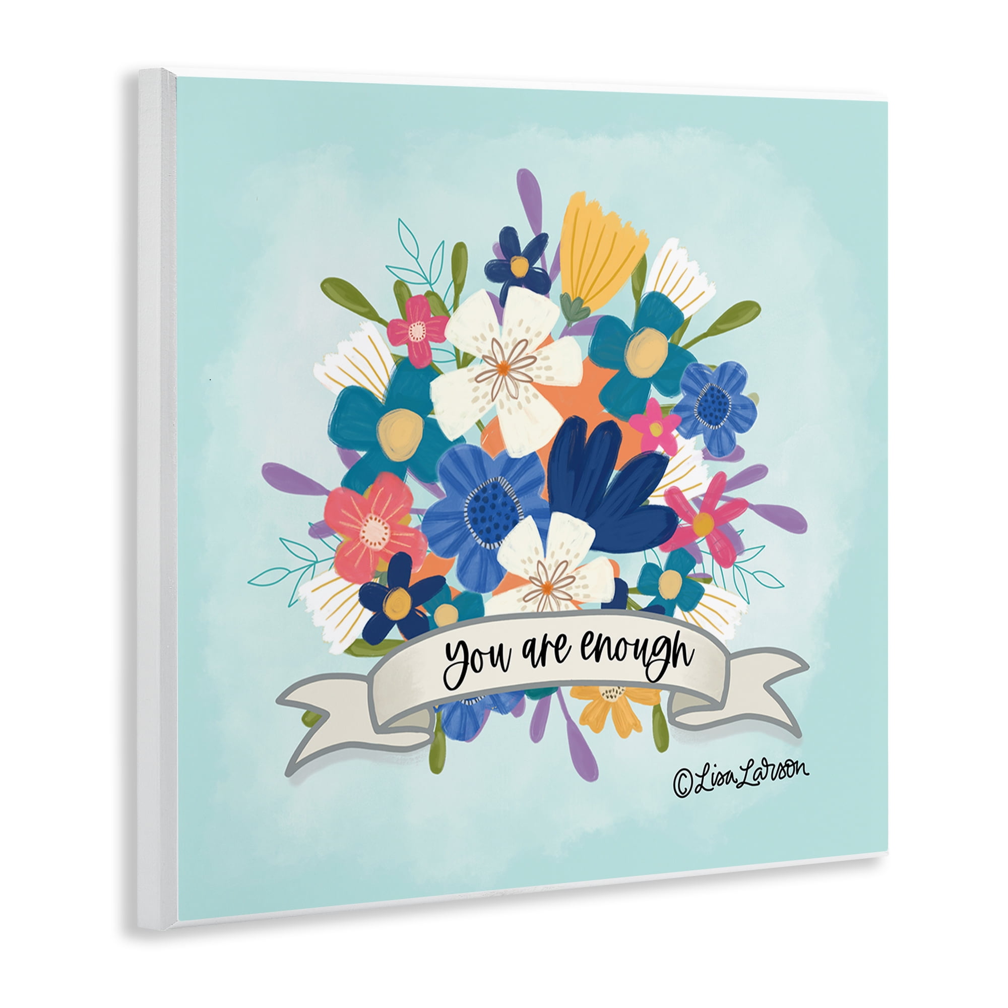 Stupell Industries Floral You Are Enough Plants & Flowers Painting Unframed Art Print Wall Art, 12 x 12