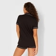 thumbnail image 2 of Cosabella Women's Bella Short Sleeve & Boxer Pajama Set in Black, 2 of 4