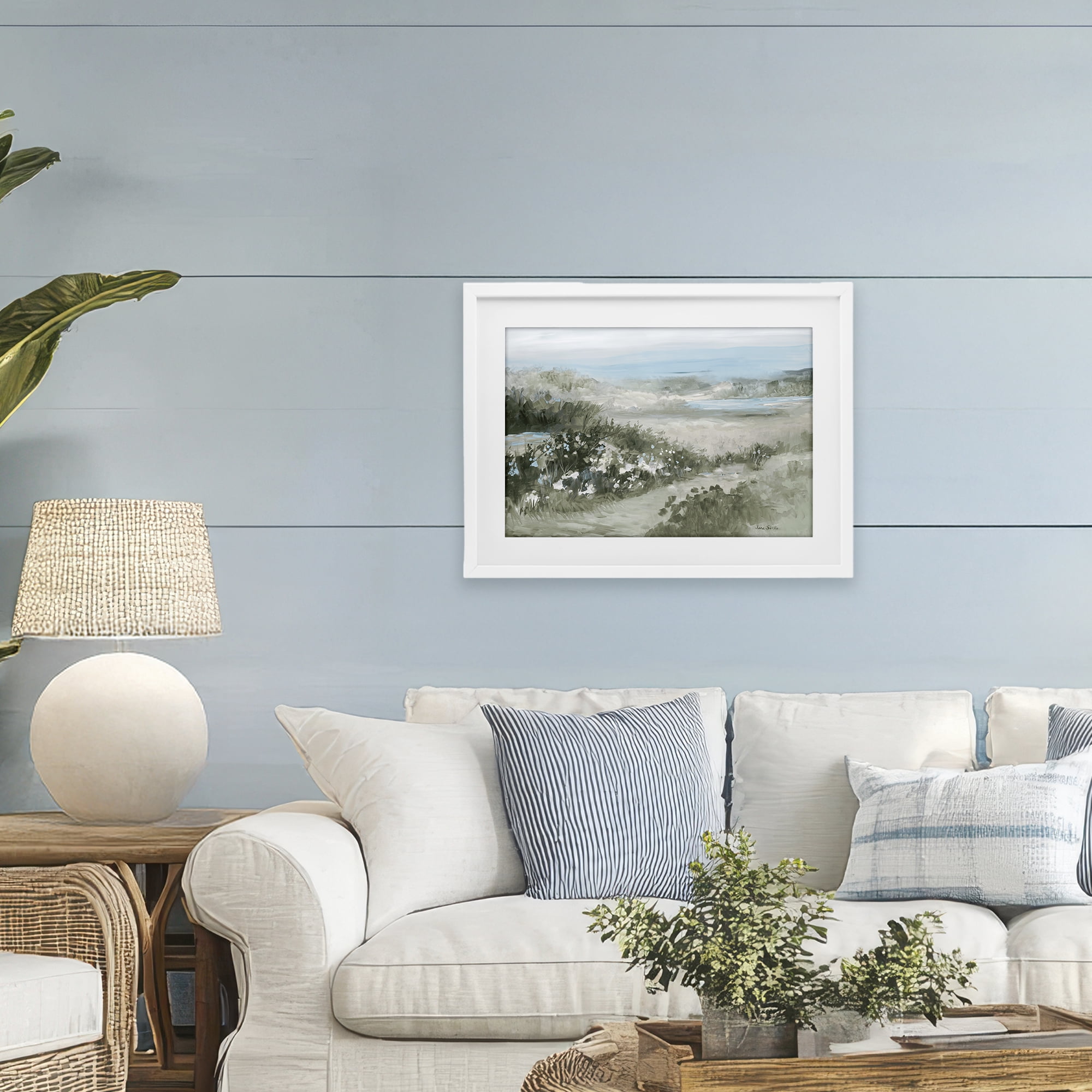 Stupell Industries Neutral Quiet Composition Landscape White Framed Print Under Glass, design by Jane Slivka