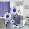 thumbnail image 4 of Purple Floral Shower Curtains for Bathroom,Aesthetic Brush Oil Painting Fabric Decor Bath Curtain,Daisy on Purple Gray White Abstract Modern Bakcground Fabric Shower Curtains,69X70in, 4 of 6