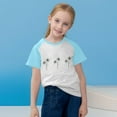 thumbnail image 2 of Zpanxa Chemises Filles Imprimé Floral Manches Raglan Col Rond T-Shirt Manches Courtes Haut Polyester Spandex 13 Ans, 2 of 7