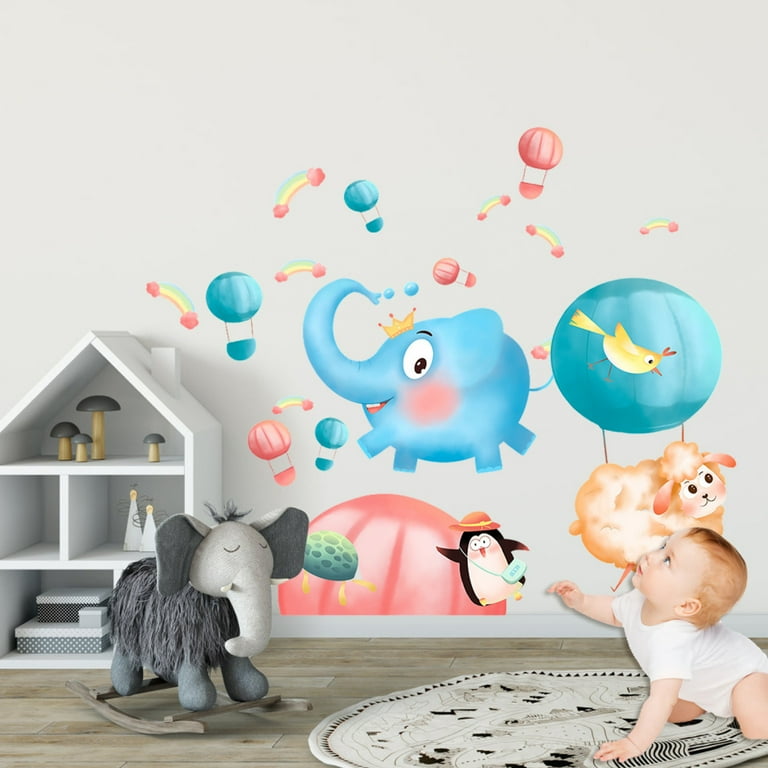 Animal Wall Stickers Elephant Bear Deer Animal Wall Decals DIY