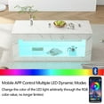 thumbnail image 4 of ChVans 47.2" LED Coffee Table with Open Storage, Modern White Coffee Table with 16 Colors LED Lights, Rectangle Center End Table with Marbling Print for Living Room Bedroom, 4 of 10