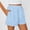 Light Blue, variant on Hueook Plaid Shorts Women Micro Shorts Fashion Fall and Summer Cute Comfortable Elastic Waist Casual Pockets Short Red L
