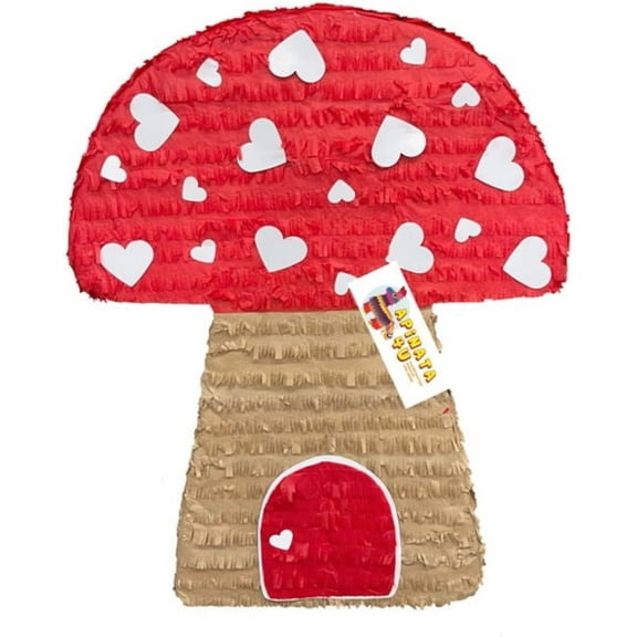 20" Tall Mushroom Pinata Red & White Hearts Valentine’s Day Birthday Party Decoration Mushroom Party Supplies Woodland Theme Party