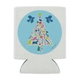 thumbnail image 2 of Folk Christmas Tree Can Cooler - Drink Sleeve Hugger Collapsible Insulator - Beverage Insulated Holder, 2 of 4