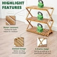 thumbnail image 6 of Acacia Plant Stand Indoor, Wooden Outdoor Planter Stand, 3 Tier Succulent Shelf, Easy Assembly, Patio Balcony Sunroom Decor, Flower Garden Shelf,, 6 of 10