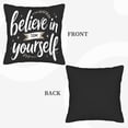 thumbnail image 6 of Set of 2 Decorative Throw Pillow Covers 18x18in - Motivational " Believe in Yourself " Design with Stars & Leaf Wreath for Couch Bed Car, 6 of 8