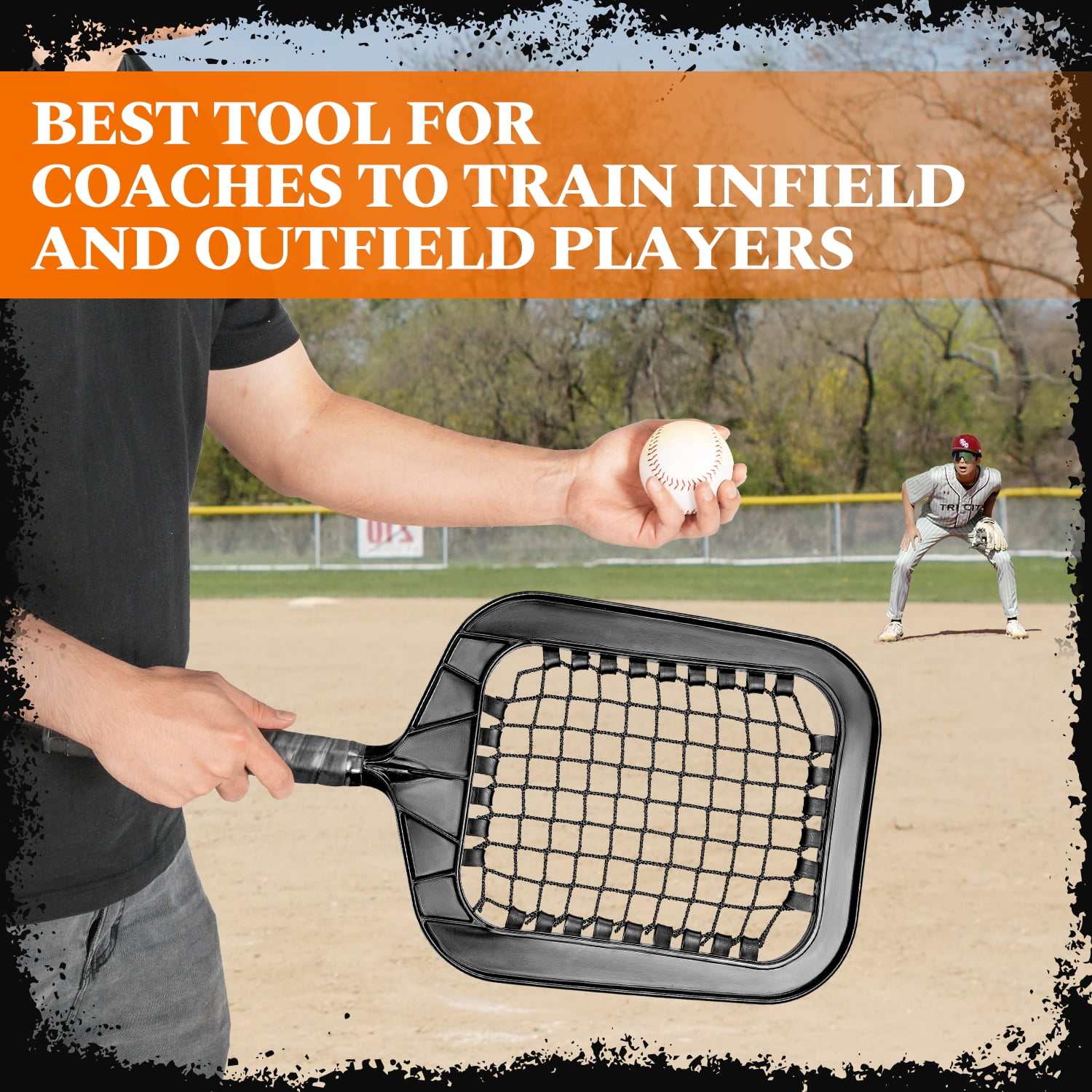 ‌FITPLAY Baseball Racket for Fly Balls, 14 Oz Fungo Racket Baseball and Softball, Practice Hitting Grounders and Pop Flies (New)