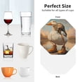 thumbnail image 6 of Honeii Hiking Duck print Leather Coaster Set of 4, ideal for safeguarding your furniture from drinks spills and effortless cleanup-Octagon, 6 of 6