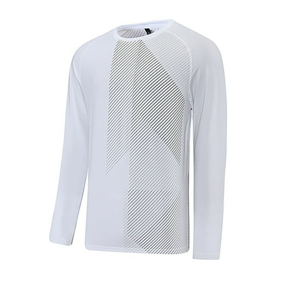 HBFAGFB Mens Undershirts Crew Neck Daily Long Sleeved Top Soft Vacation Workout T Shirt White Size 2XL