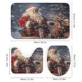 thumbnail image 3 of Santa Claus Reindeer Vintage 4PCS Shower Curtain Sets with Rugs with Non-Slip Bath Mat Toilet Rug，72" X 72", 3 of 8