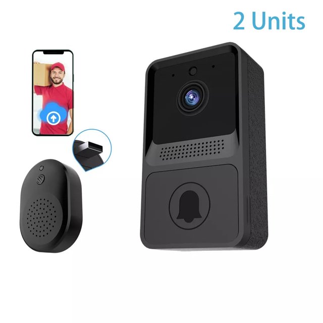 Video Doorbell Wireless Camera Battery Powered with Chime Motion Detection Two-Way Audio App Operation