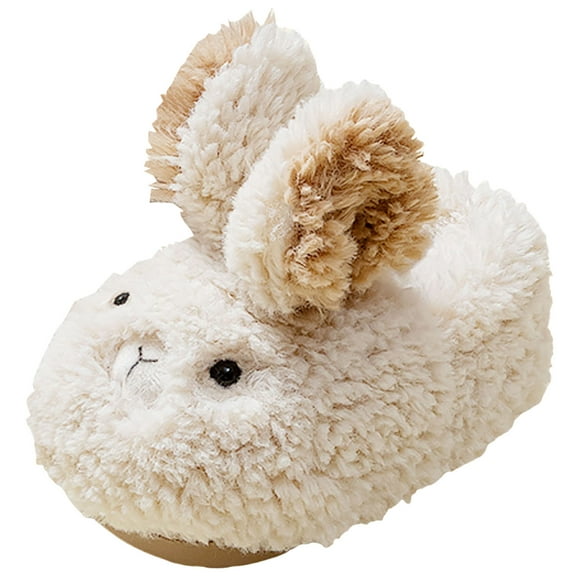 Toddler Cute Bunny Slippers Kids Winter Warm Fuzzy Slippers Comfortable Slip On Walking Cotton Shoes