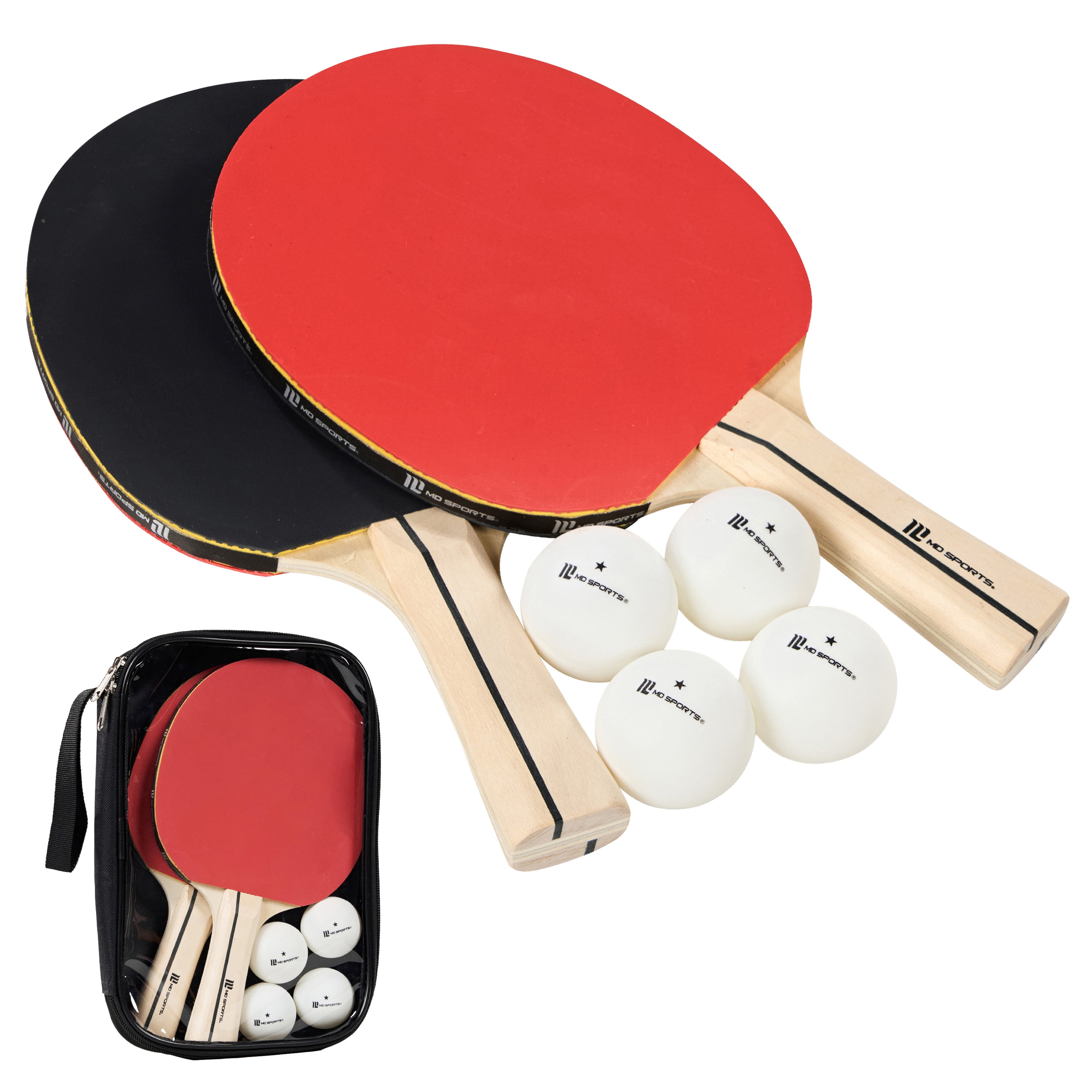 MD Sports Official Size Table Tennis Conversion Top, 4 Piece Foldable Design with Net and Paddle Bundle
