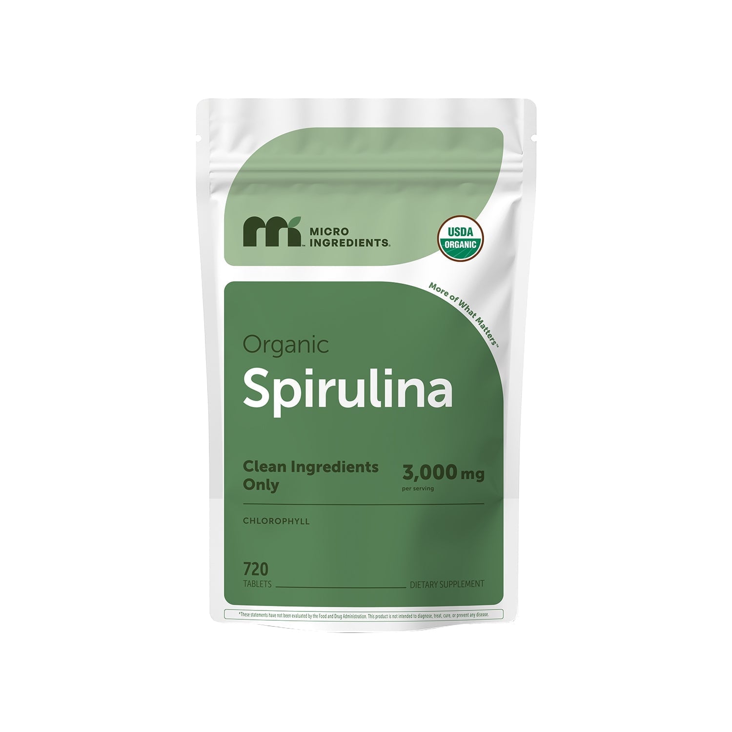 Certified Organic Spirulina Tablets, 3000 mg, 720 Tablets, Rich in Vegan Protein, Vitamins & Prebiotics, Non-GMO