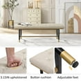 thumbnail image 5 of Shoe Bench Entryway, End of Bed Bench, Bench for Bedroom End of Bed, Modern Faux Leather Bench for Living Room, Entryway Bench Seat, Padded Bench with Solid Metal Shelf Gold, Beige, 5 of 9