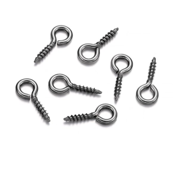 Eye Hooks, Pure Color Mini Size Hand Made Small Eye Hooks For Jewelry Making For DIY Crafts Black