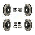 thumbnail image 1 of Transit Auto Front Rear Coated Drilled Slotted Disc Brake Rotors and Semi-Metallic Pads Kit for Car Audi Q5 A4 Quattro A5 allroad KDF-100369, 1 of 11