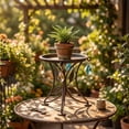 thumbnail image 5 of HAJAGP Decorative Metal Plant Stand Vintage Round Flower Pot Holder for Indoor Outdoor Living Room Balcony Patio Rustproof, 5 of 6