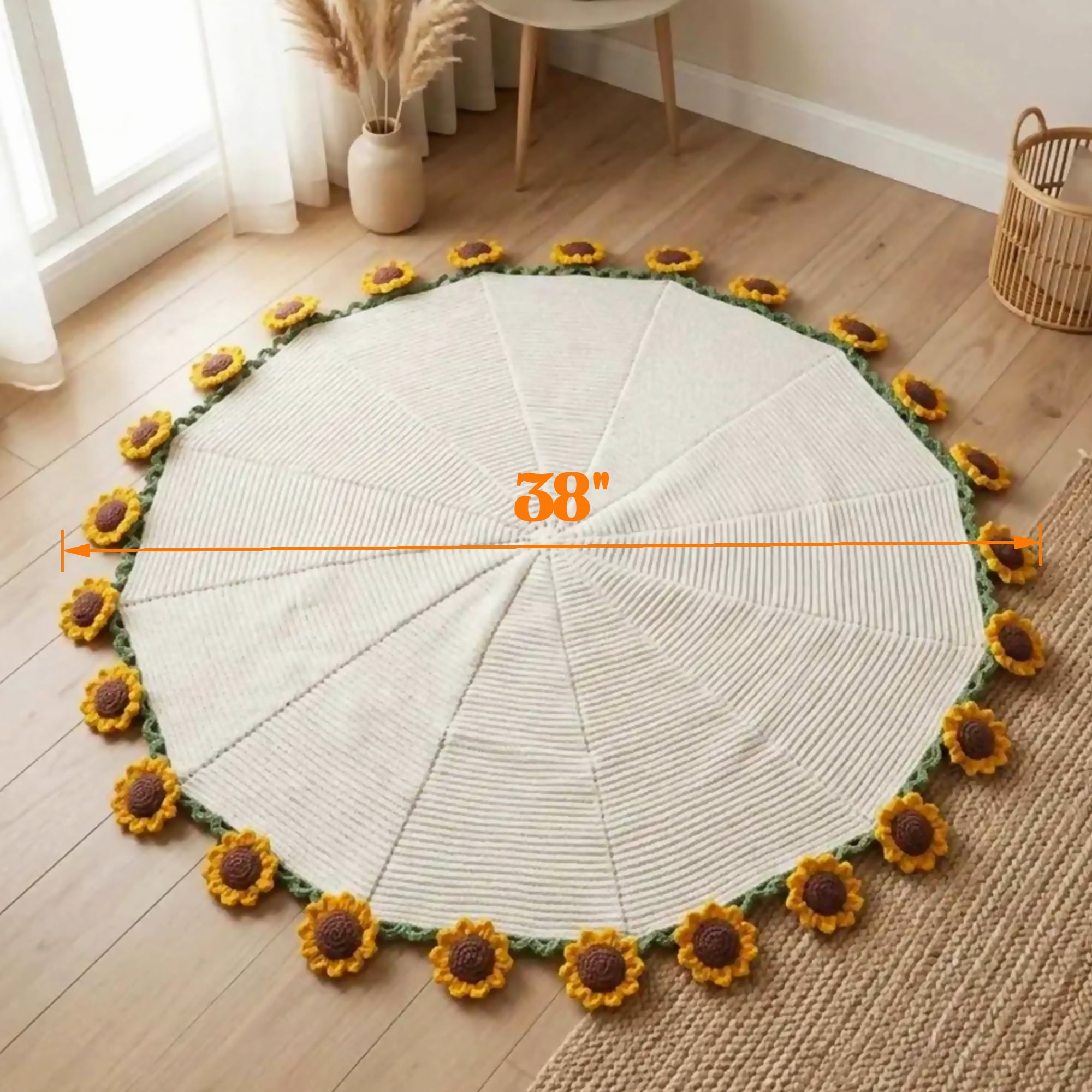 Hyindoor 38" Sunflower Flower Bouquet Blanket, Soft and Lightweight Knitted Throw Blankets Gifts for Birthday Wedding Mother's Day Valentine’s Day Christmas Home Decor