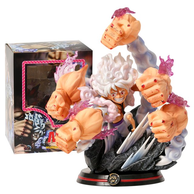 WCF One Piece Gear 5 Fifth Sun God Nika Luffy Combat Anime Versión DE PVC Colección Figura de acción Decoración de escritorio Juguetecaja B zhangmengya unisex