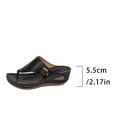 thumbnail image 4 of Orthopedic Sandals for Women Wedge Flip Flops Metal Decor Irregular Embossing Beach Summer Slide Sandals Black, 4 of 9