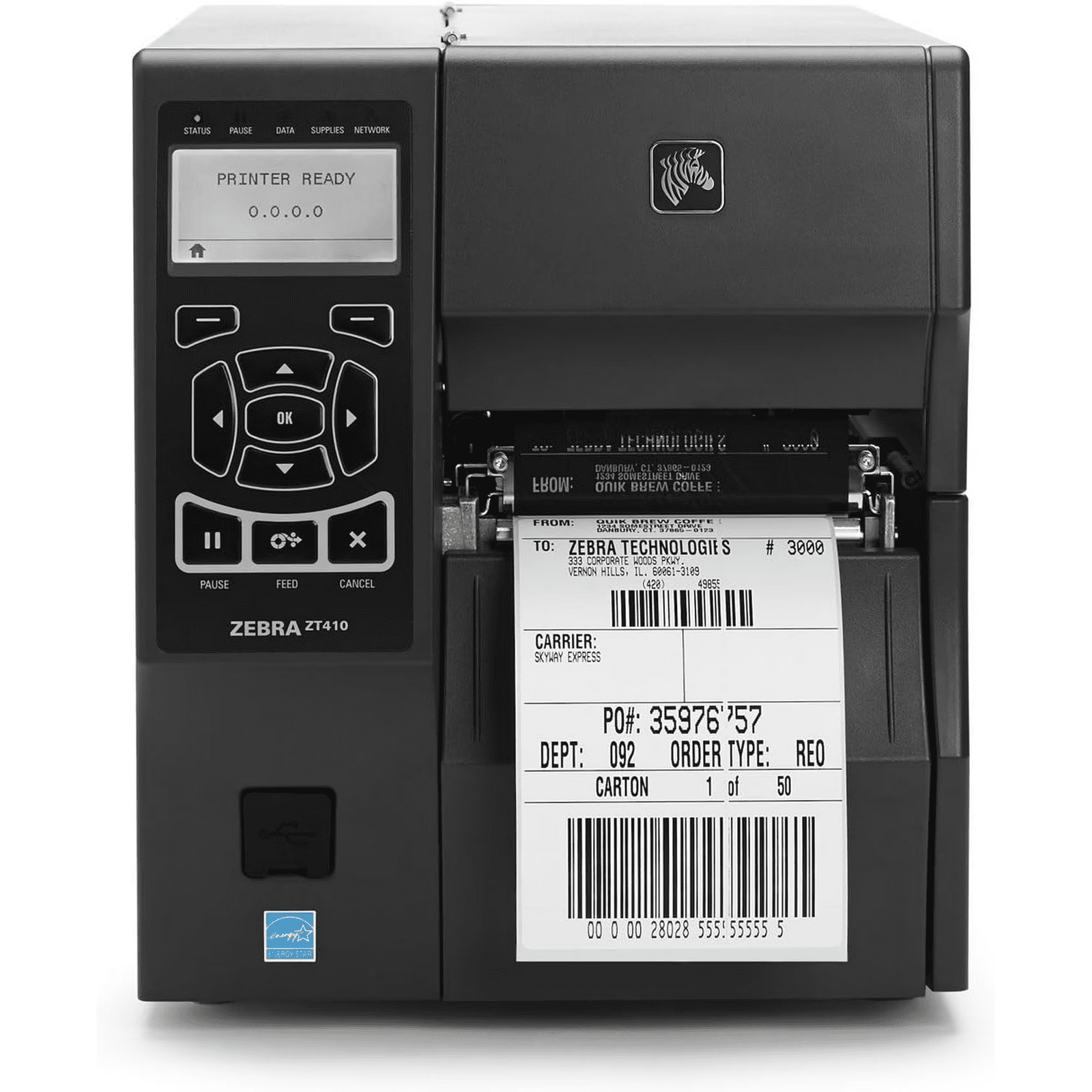 Zebra ZT410 Barcode Label Printer, 300 DPI, Thermal Transfer, P/N; ZT41043-T010000Z
