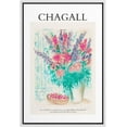 thumbnail image 1 of PixonSign Framed Canvas Print Wall Art Chagall Watercolor Neon Pastel Flower Bouquet Classic Vintage Illustrations Fine Art Decorative Multicolor for Living Room, Bedroom, Office - 24"x36" WHITE, 1 of 5