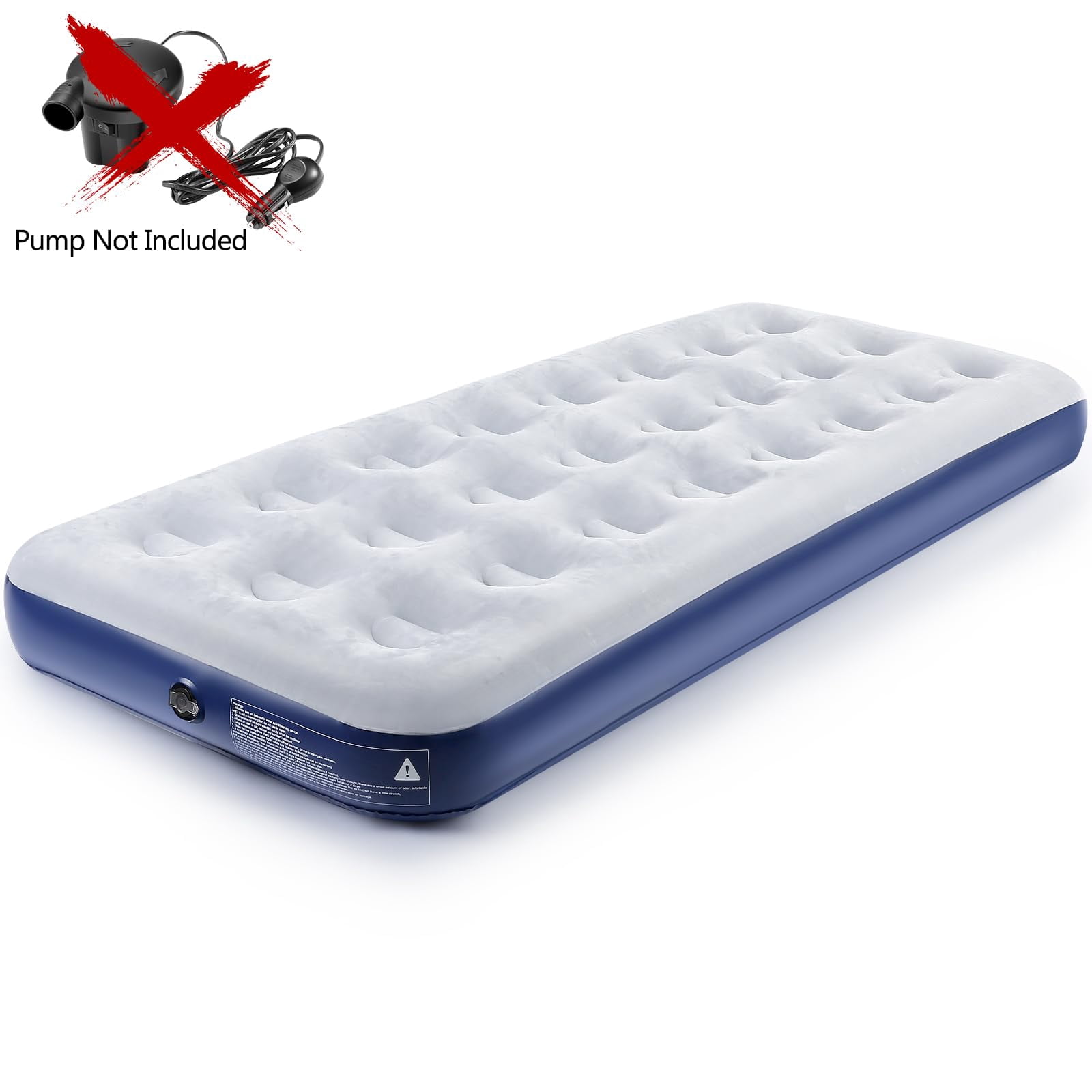QDH Camping Air Mattress Inflatable Air Bed Flocked Surface Travel Bed Sleeping Pad Air Bed for Outdoor Camping Tent Guest Travelling