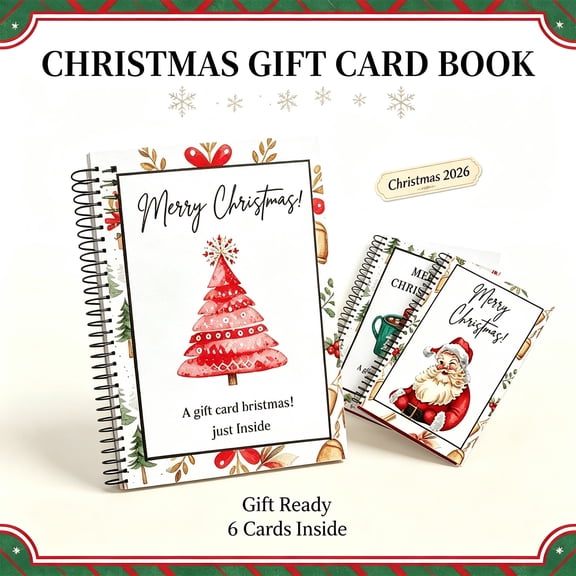 Christmas Gift Card Booklet 3 Pack, Gift Card Book for Adults, DIY Christmas Gift Card Holder