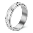 thumbnail image 1 of Visland Finger Ring Frosted Slash Line Color Block Men Women Striped Turnable Ring Jewelry, 1 of 8