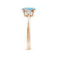 thumbnail image 3 of Angara Natural 1 Ct. Aquamarine with Diamond Classic Ring in 14K Rose Gold for Women (Ring Size: 11.5), 3 of 10