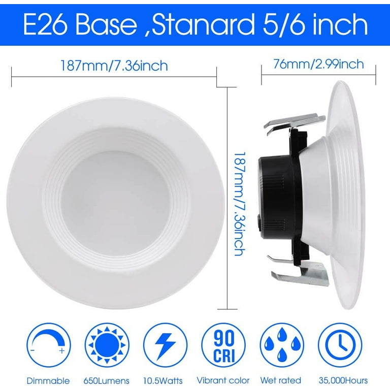 ECOELER 5/6 Inch LED Recessed Lighting – Dimmable, 5CCT Selectable, 16.5W 1200 Lm, Retrofit Downlight Kit For Ceiling, 12 Pack 2 thumbnail image
