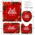 thumbnail image 5 of 4 Pcs Shower Curtain Set Happy Santa Claus Christmas Sleigh with Non-Slip Rugs Toilet Lid Cover and Bath Mat Bathroom Decor Set 72" x 72", 5 of 7