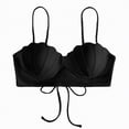 thumbnail image 3 of TOWED22 Women Halter Bikini Tops - Push Up Bathing Suit Top V Neck Full Coverage Swimsuit Top Only Black,S, 3 of 7
