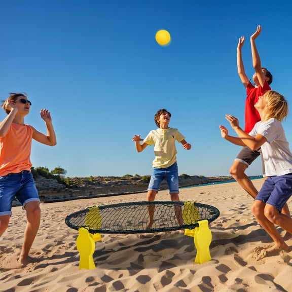 Naipo Outdoor Beach Ball Game set with 2 Balls and Net，Carrying Bag and Rules Roundnet Game Set for Adults and Family  Perfect for Beach, Yard, Lawn, Backyard, and Park