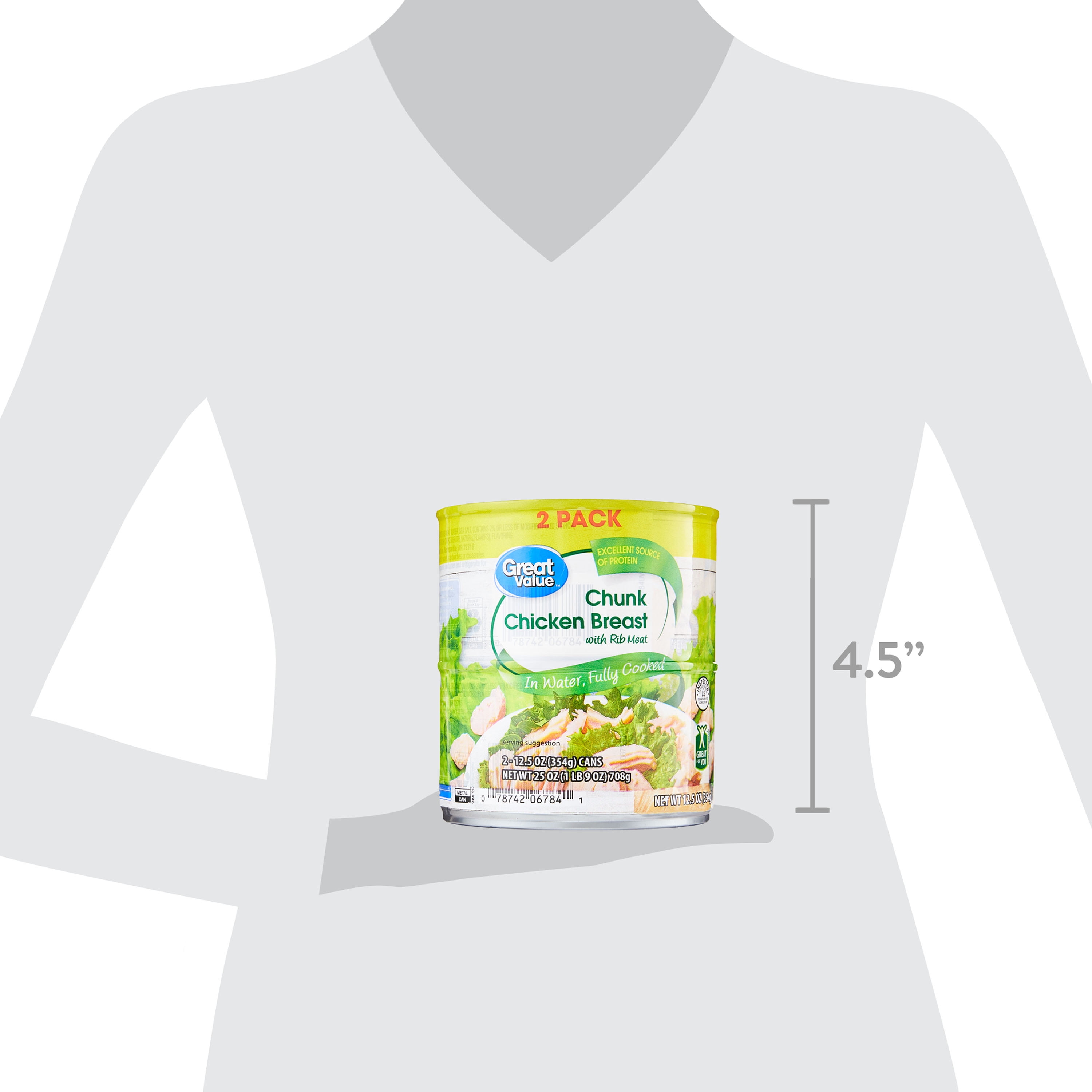 Great Value Chunk Chicken Breast, 12.5 oz Can (2 Pack)