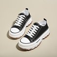 thumbnail image 4 of Women Platform Canvas Sneakers Lace Up Casual Thick Sole Casual Shoes, 4 of 7