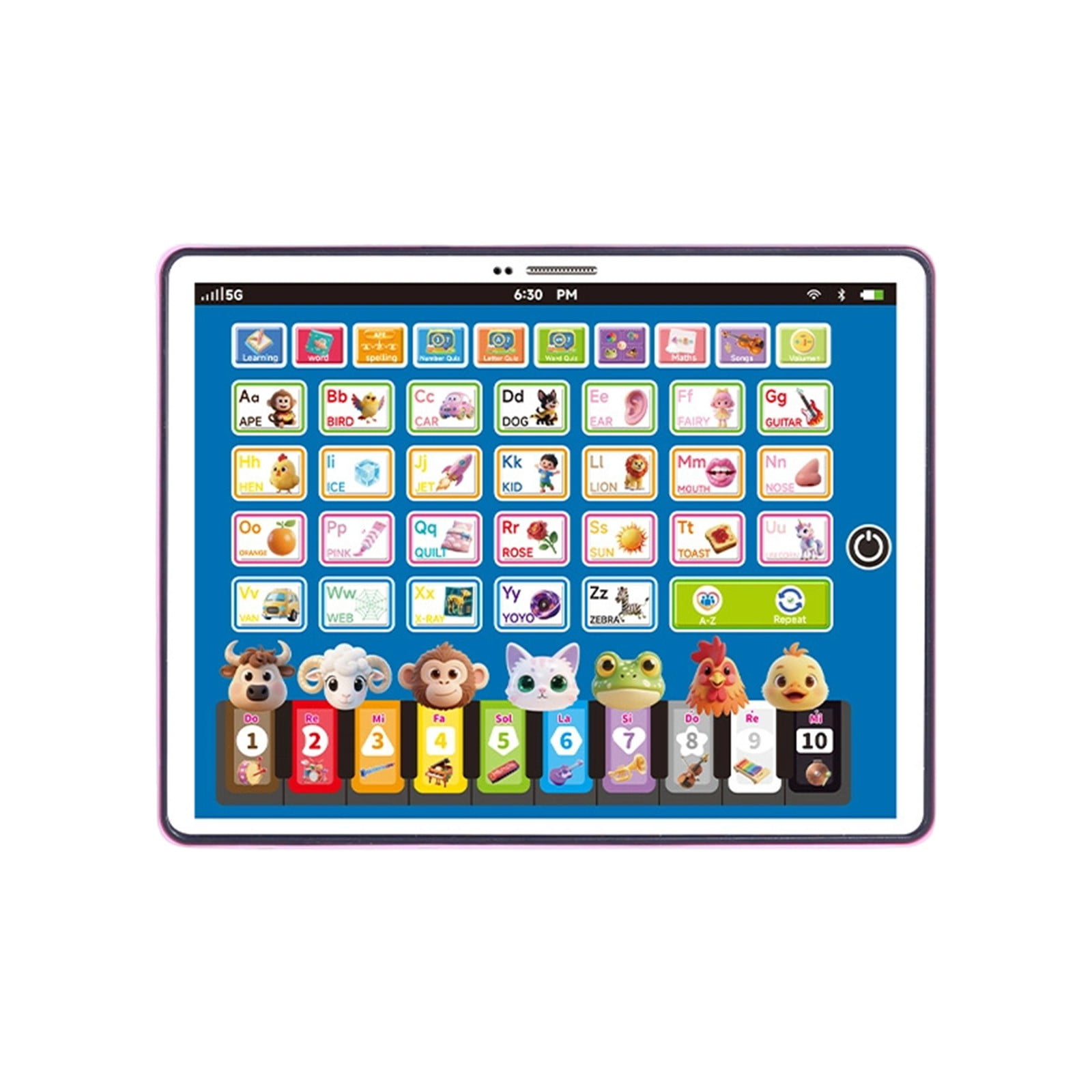 STPToys Interactive Smart Learning Tablet Pink Multifunctional Alphabet & Math Reading Device Educational Electronic Pad Ideal for Birthday Gifts