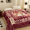 thumbnail image 4 of DBOZE Queen Size Heavy Korean Mink Fleece Blanket, Thick Soft Warm Single Ply Mink Blanket with Pink Flower Design, 4 of 7