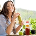 thumbnail image 3 of FUEENIRVA Set of 10 Transparent Reusable Plastic Drinking Bottles for Juice, and, 3 of 7