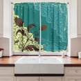 thumbnail image 2 of Ambesonne Vintage Kitchen Curtains, Flower on Lacework Aged, 55"x39", Pale Yellow and Dark Brown, 2 of 3