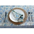 thumbnail image 2 of Ridhi - Asparagus Green Air Force Blue 60x60 Inch Square Cotton indian block print dining tablecloth, 2 of 5