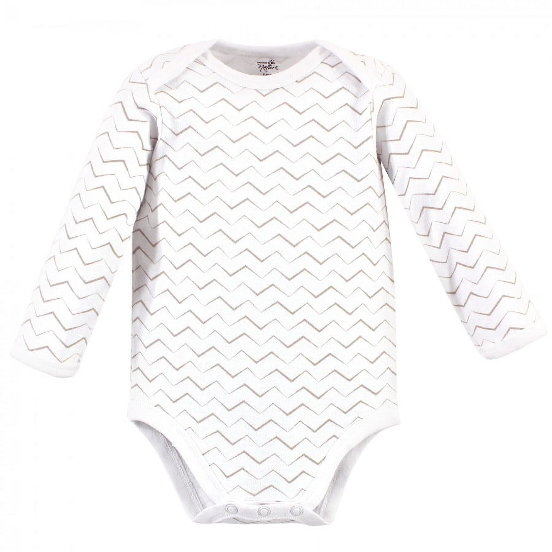 Touched by Nature Organic Cotton Long-Sleeve Bodysuits 5pk, Marching Elephant, 18-24 Months